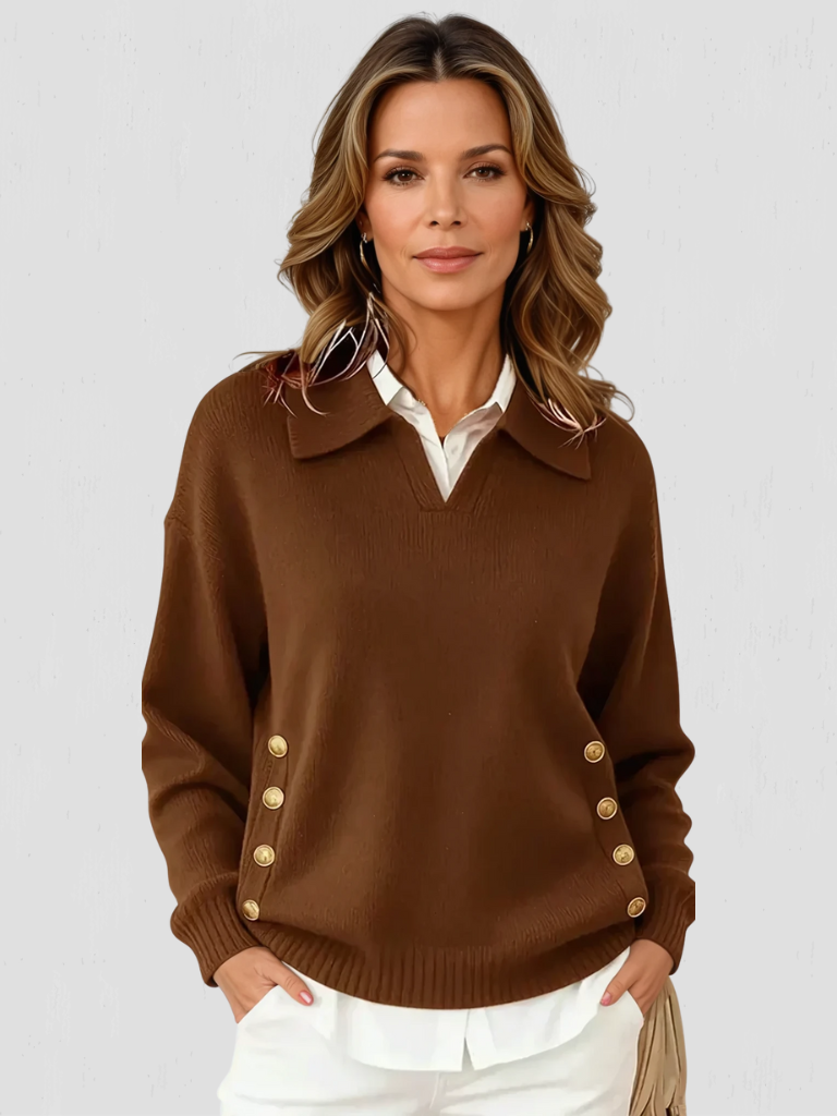 DONNA PLETENÝ SVETER S GOMBÍKMI