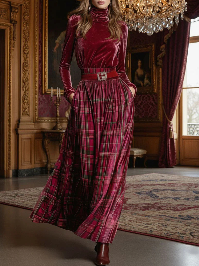 EVELYNE ZAMATOVÝ KÁROVANÝ SET